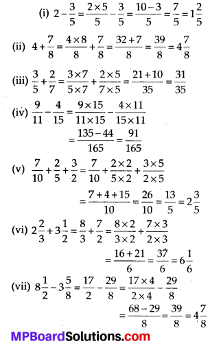 MP Board Class 7th Maths Solutions Chapter 2 Fractions and Decimals Ex 2.1 2