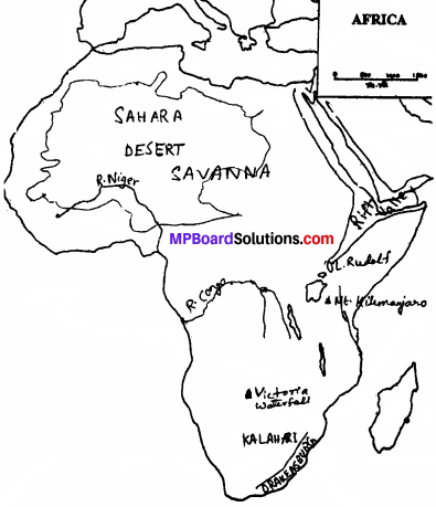 MP Board Class 7th Social Science Solutions Chapter 32 The Continent of Africa Physical Features