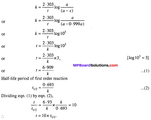 MP Board Class 12th Chemistry Solutions Chapter 4 Chemical Kinetics 89.
