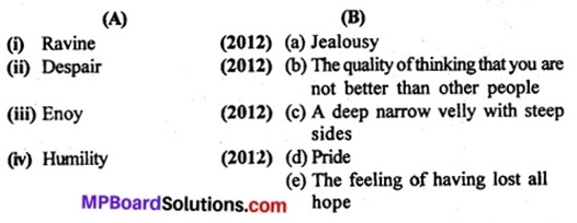 MP Board Class 11th English The Spectrum Solutions Objective Questions 1