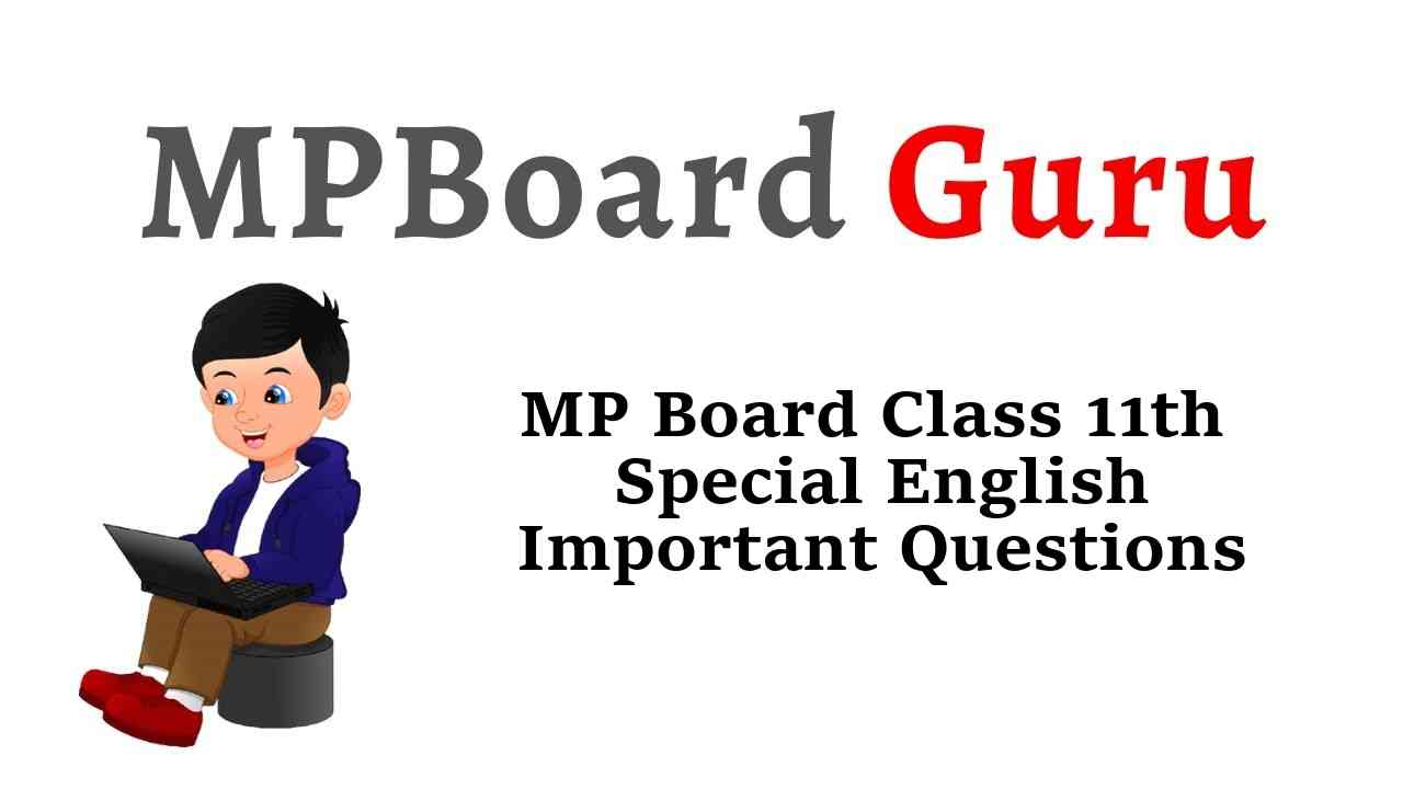 MP Board Class 11th Special English Important Questions with Answers