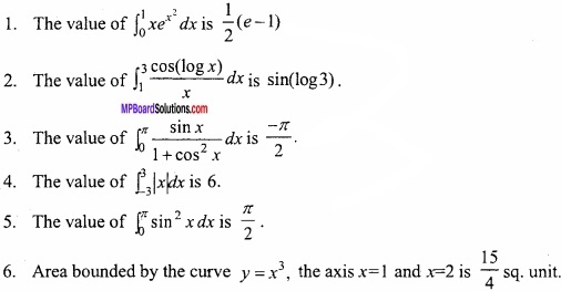 MP Board Class 12th Maths Important Questions Chapter 8 Application of Integrals
