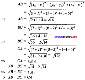 MP Board Class 11th Maths Important Questions Chapter 12 Introduction to Three Dimensional Geometry 7