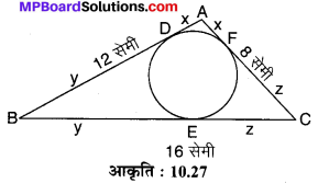 MP Board Class 10th Maths Solutions Chapter 10 वृत्त Additional Questions 11