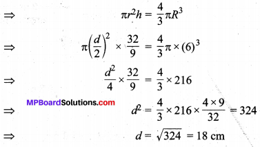 MP Board Class 10th Maths Solutions Chapter 13 पृष्ठीय क्षेत्रफल एवं आयतन Additional Questions 14