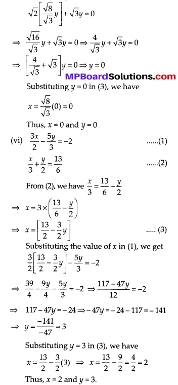 MP Board Class 10th Maths Solutions Chapter 3 Pair of Linear Equations in Two Variables Ex 3.3 6
