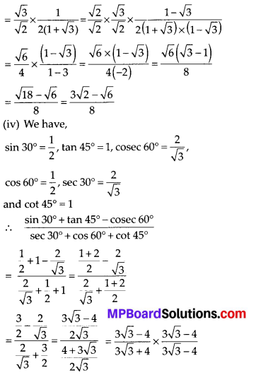 MP Board Class 10th Maths Solutions Chapter 8 Introduction to Trigonometry Ex 8.2 4