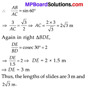 MP Board Class 10th Maths Solutions Chapter 9 Some Applications of Trigonometry Ex 9.1 5