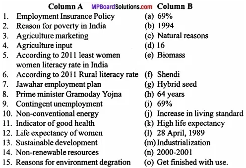 MP Board Class 11th Economics Important Questions Unit 5 Current Challenges Facing Indian Economy img 1