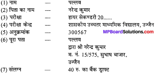 MP Board Class 11th Special Hindi पत्र-लेखन img-1