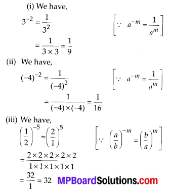 MP Board Class 8th Maths Solutions Chapter 12 Exponents and Powers Ex 12.1 1
