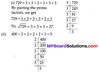 MP Board Class 8th Maths Solutions Chapter 6 Square and Square Roots Ex 6.3 1