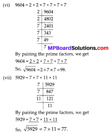 MP Board Class 8th Maths Solutions Chapter 6 Square and Square Roots Ex 6.3 5