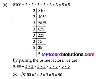 MP Board Class 8th Maths Solutions Chapter 6 Square and Square Roots Ex 6.3 8