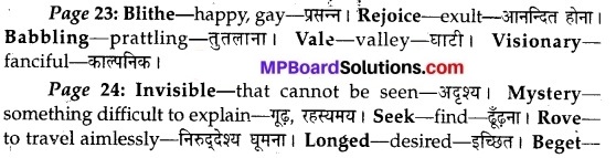 MP Board Class 10th English The Rainbow Solutions Chapter 4 To the Cuckoo 7
