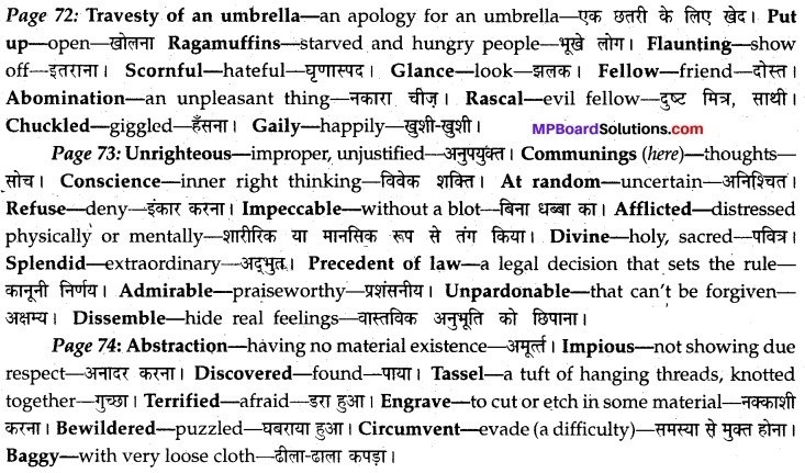 MP Board Class 12th English A Voyage Solutions Chapter 10 On Umbrella Morals img 1
