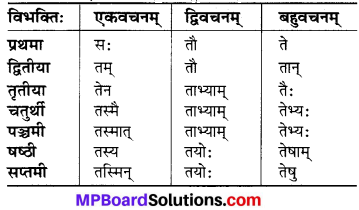 MP Board Class 6th Sanskrit व्याकरण-खण्डः 11