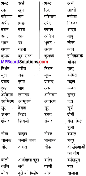 MP Board Class 8th Special Hindi व्याकरण 13