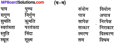 MP Board Class 9th General Hindi व्याकरण विलोम या विपरीतार्थी शब्द img 4